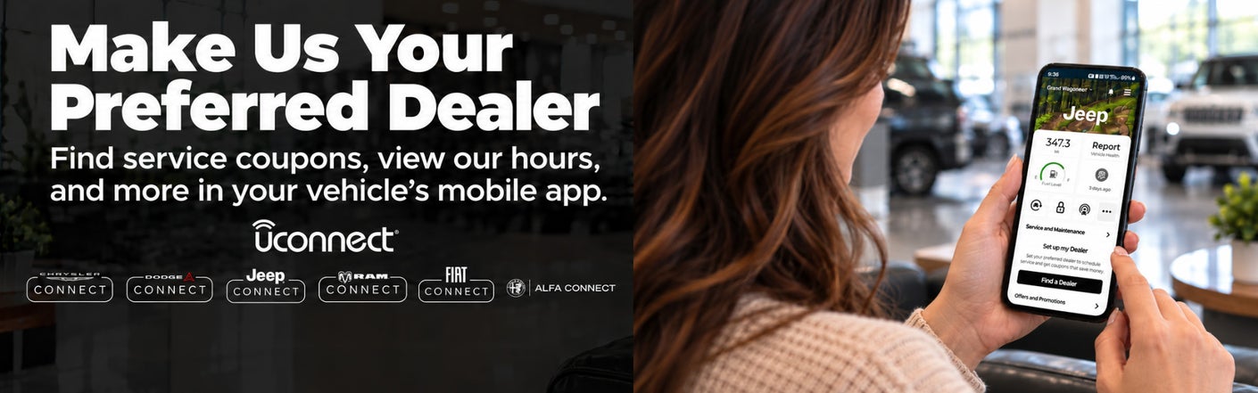 uconnect® make us your preferred dealer | Armbruster Motor Company CDJR in Falls City NE
